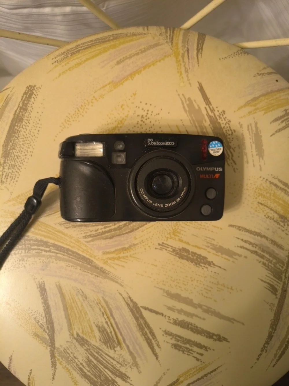 Olympus Black Compact Film Camera with Wrist Strap For Parts Only